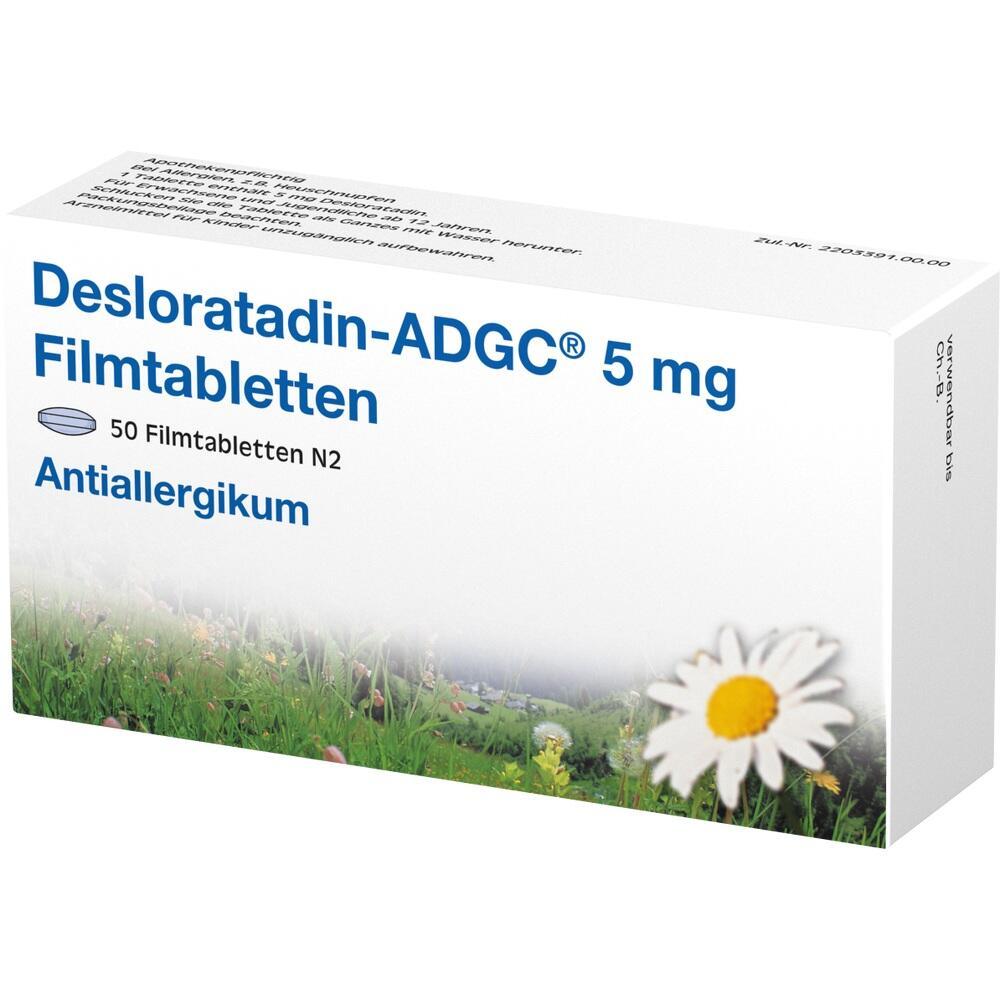 Die Schachtel zeigt Antiallergikum-Tabletten mit einer Blume darauf.