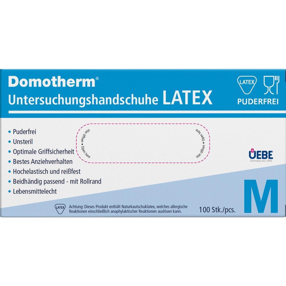 Verpackung von puderfreien Latex-Untersuchungshandschuhen der Gr&ouml;&szlig;e M.