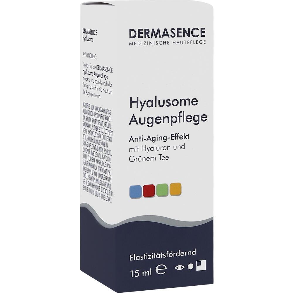 Eine weiße Verpackung für Hyaluronsäure-Augenpflege mit Anti-Aging-Effekt von Dermasence.