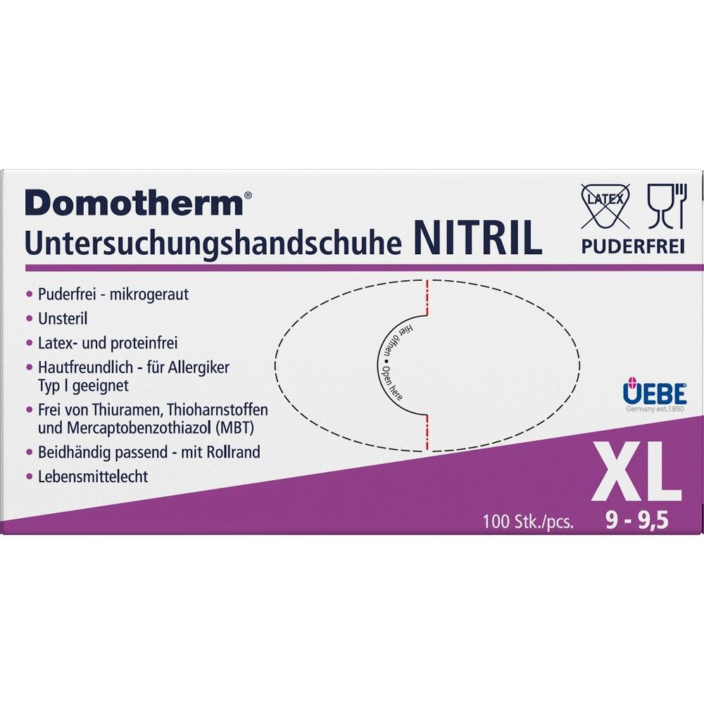 Verpackung von puderfreien, latex- und proteinfreien Nitrilhandschuhen.