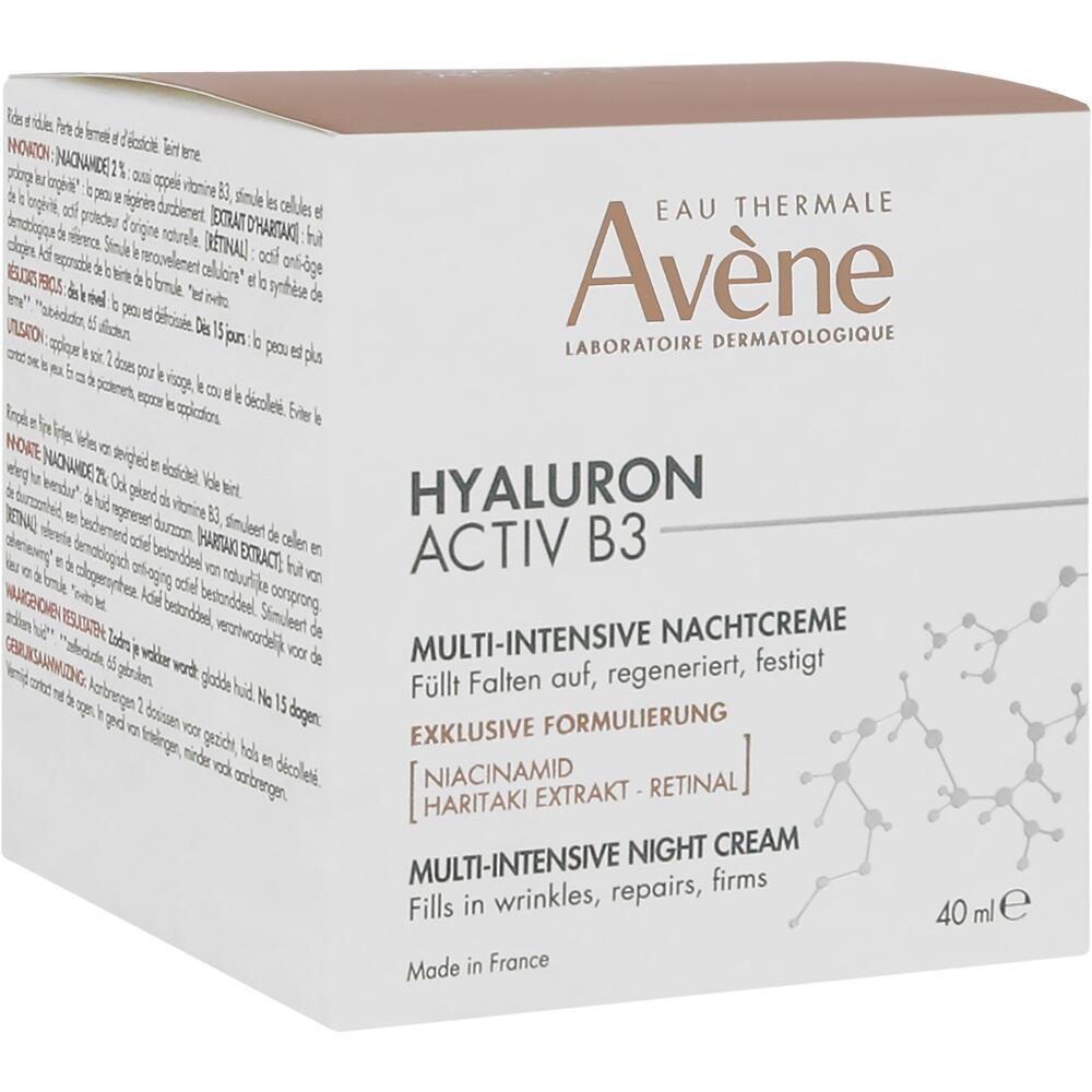 Eine Verpackung der Avène Hyaluron Activ B3 Nachtcreme mit 40 ml Inhalt.