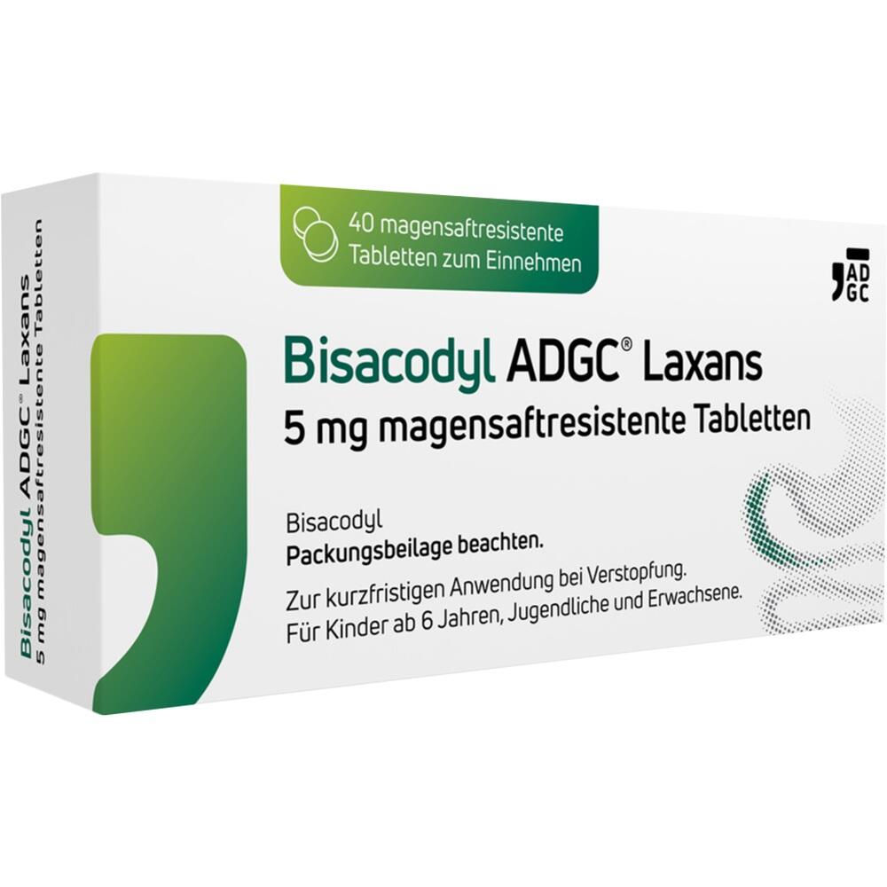 Eine Packung mit 40 magensaftresistenten Bisacodyl-Tabletten zur kurzfristigen Anwendung.
