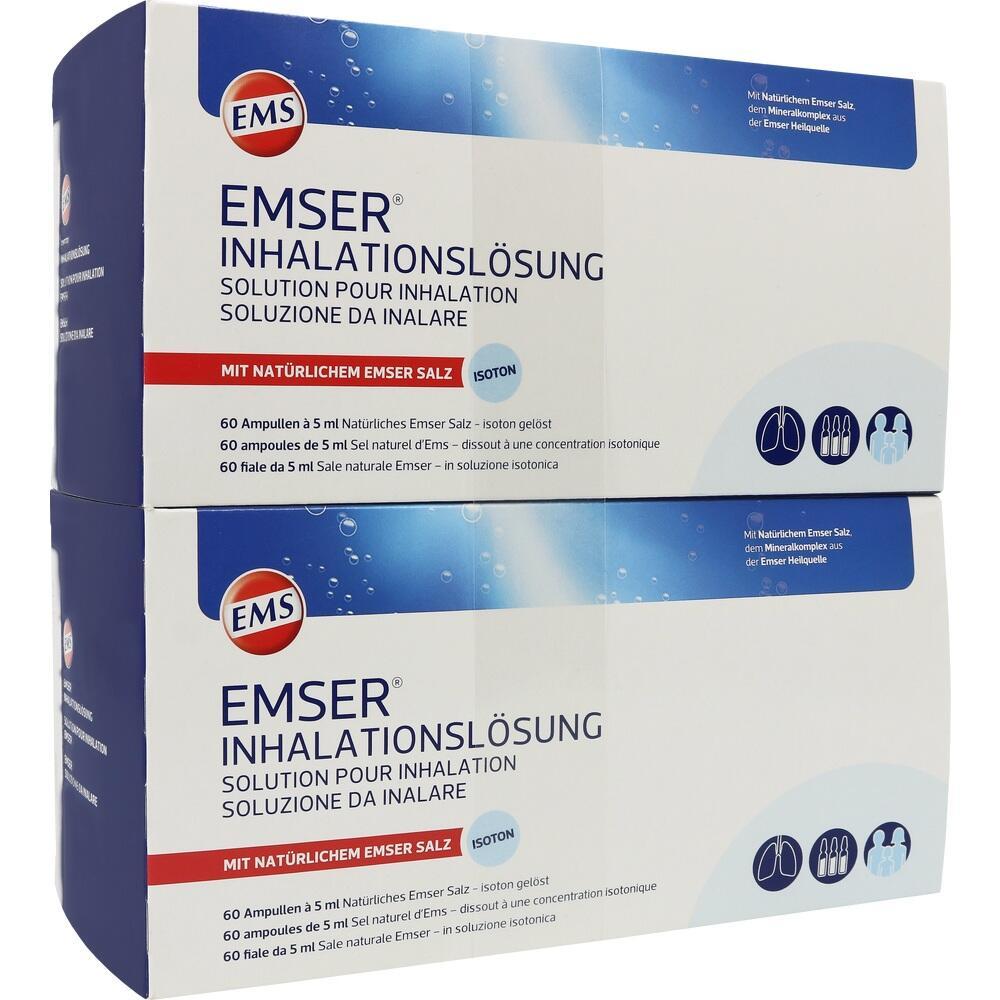 Zwei Packungen Emser Inhalationsl&ouml;sung mit nat&uuml;rlichem Emser Salz.