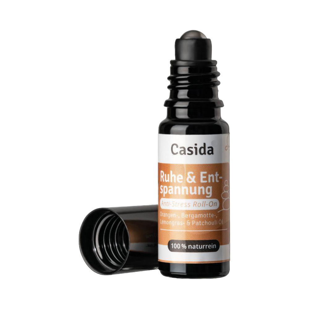 Schwarzes Roll-On mit orange-wei&szlig;er Verpackung f&uuml;r Entspannung.