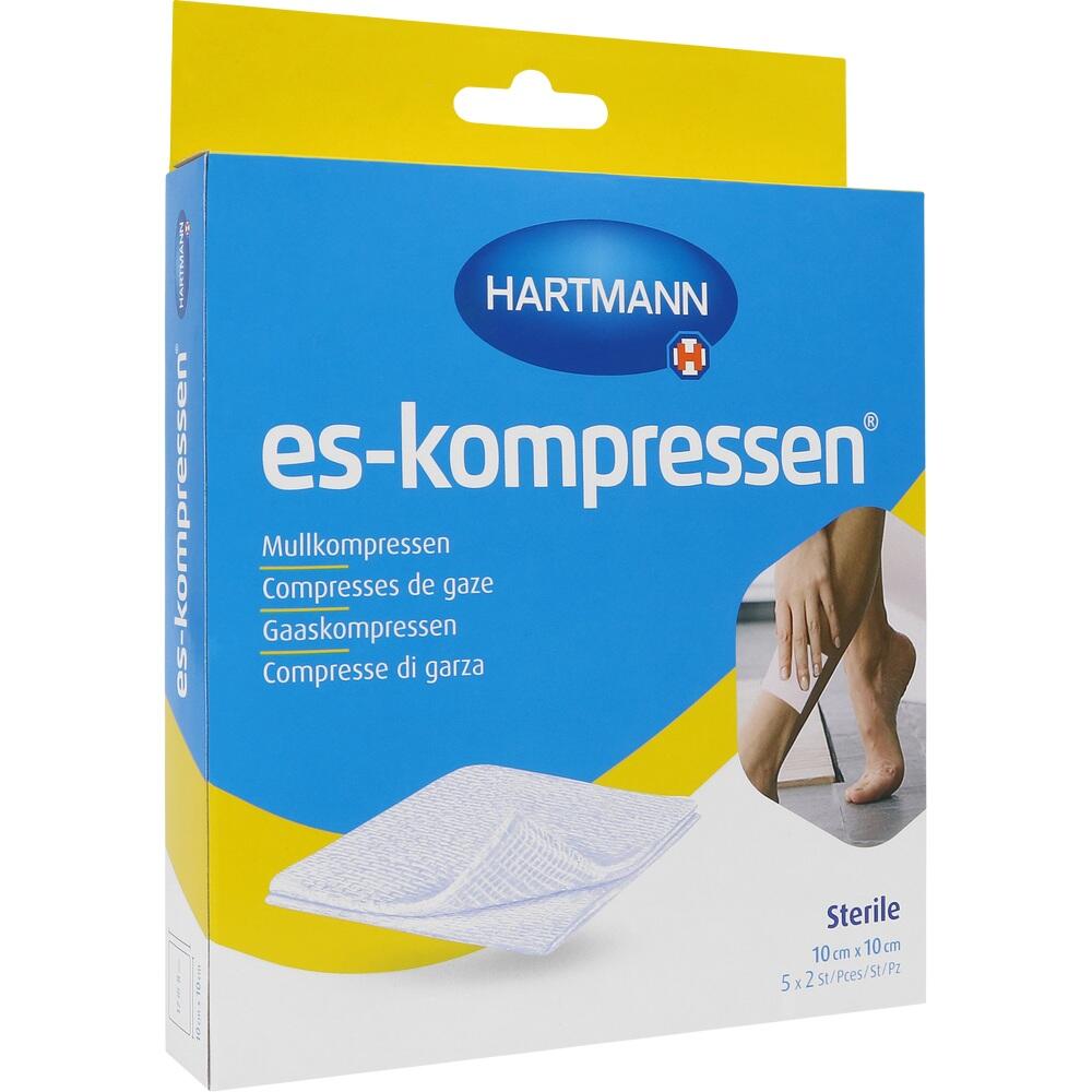 Eine Packung von Mullkompressen der Marke Hartmann.