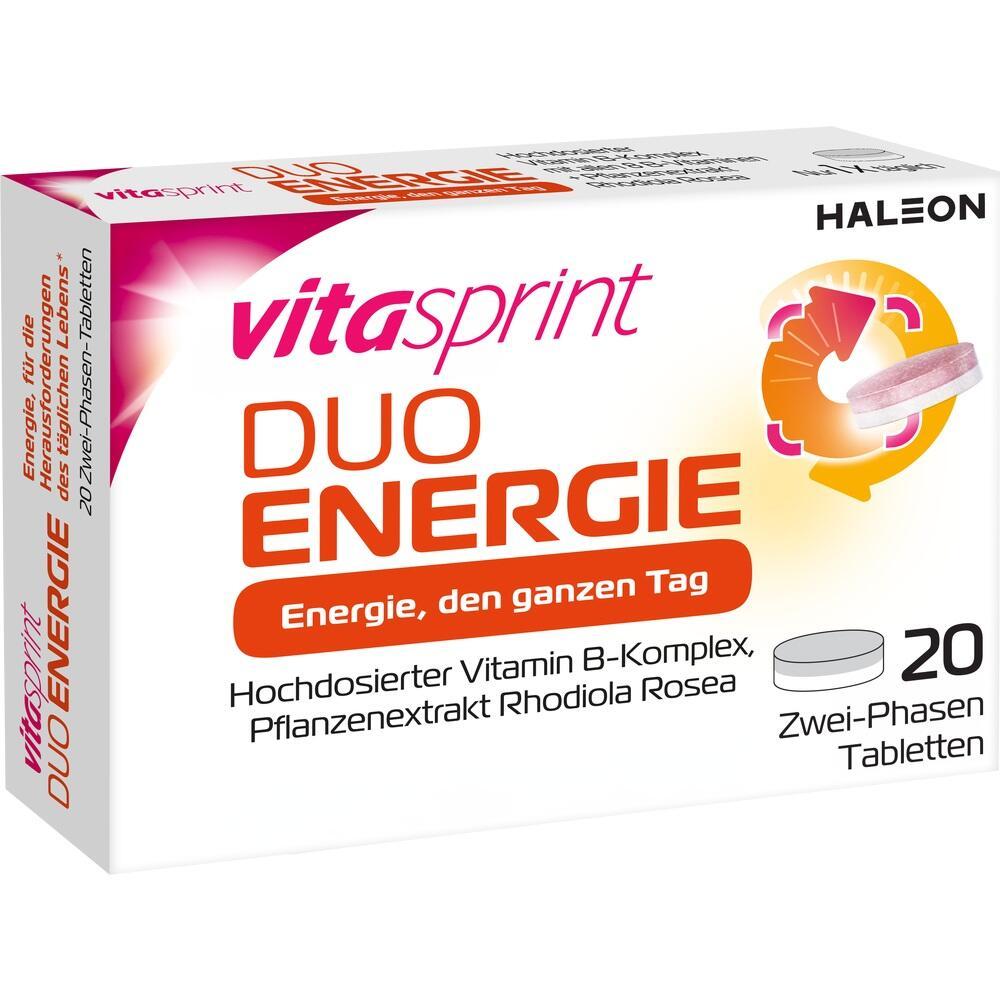 Verpackung von Vitamintabletten mit der Aufschrift "DUO ENERGIE".