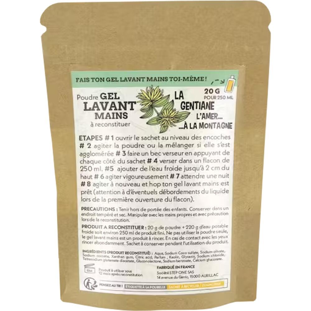 Eine T&uuml;te mit Pulver zur Herstellung von Handwaschgel ist abgebildet.