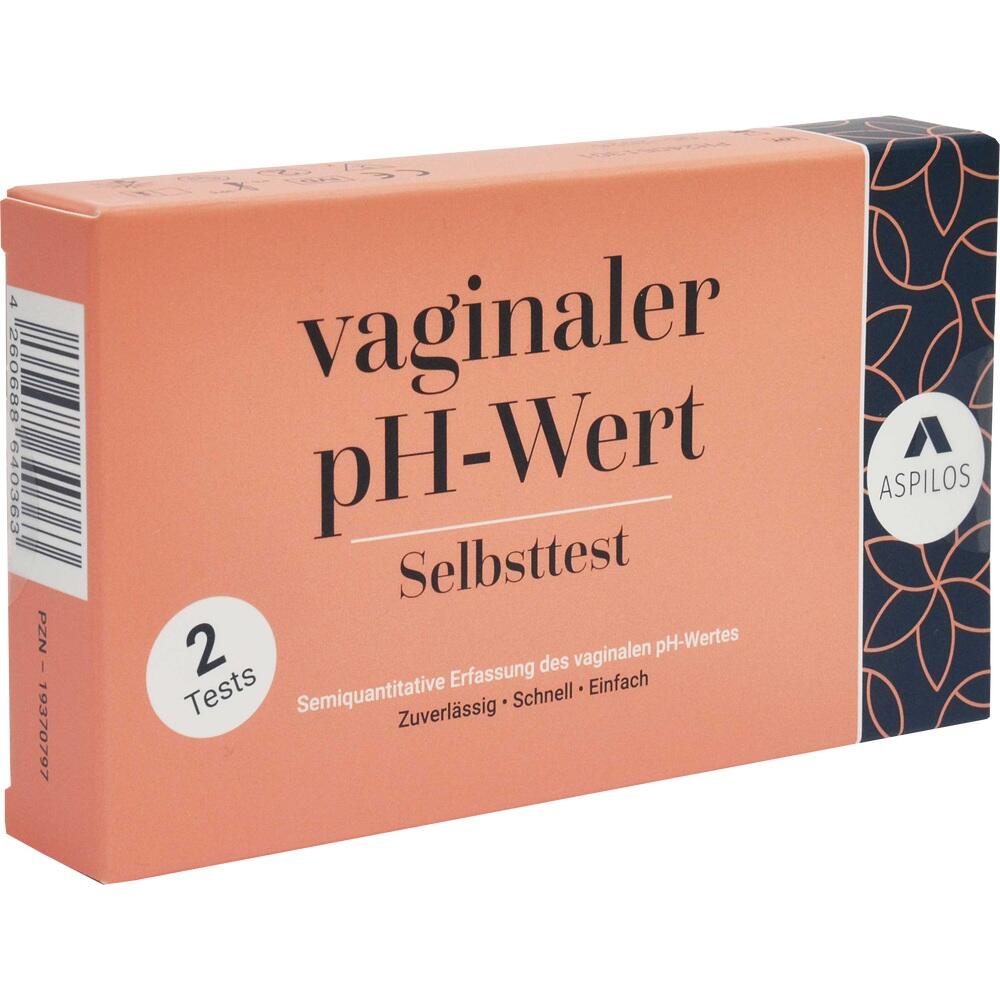 Eine rosafarbene Packung mit einem vaginale pH-Wert Selbsttest.
